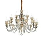 Lampadario Classico Strauss Vetro Oro 18 Luci E14