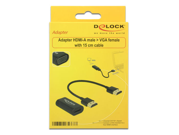 DeLOCK-Adapter-HDMI-A-male->-VGA-female---Videokonverter---HDMI---Einzelhandel--65667-