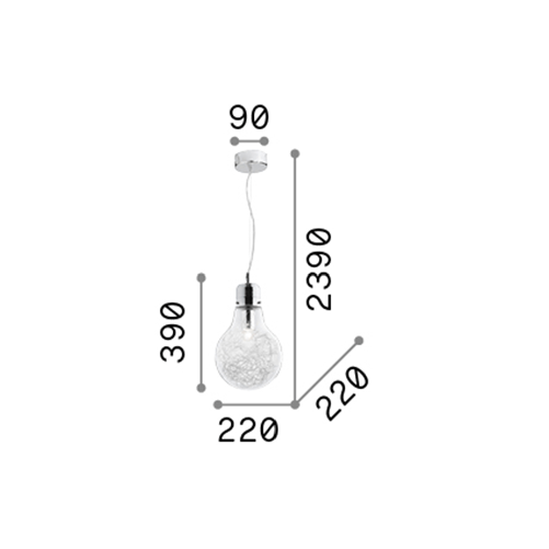 Sospensione-Moderna-Luce-Metallo-Trasparente-1-Luce-E27-Small