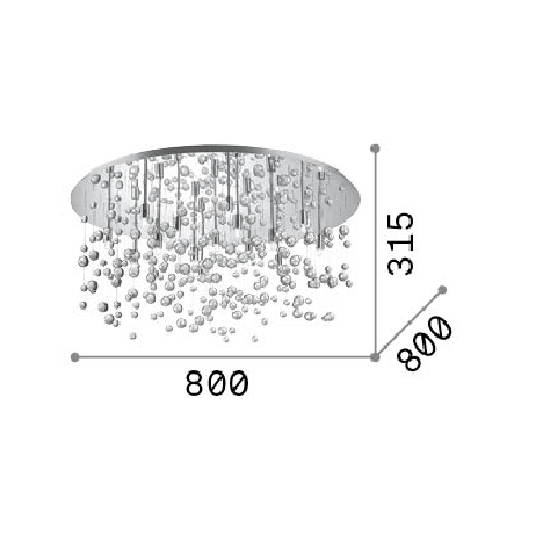 Plafoniera-Contemporanea-Neve-Metallo-Cromo-15-Luci-G9-3W-3000K-Luce-Calda