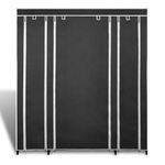 vidaXL-Armadio-in-Tessuto-con-Scomparti-e-Aste-45x150x176-cm-Nero