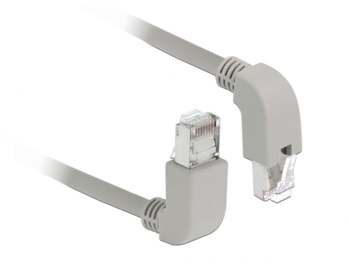 DeLOCK---Patch-Kabel---RJ-45--M--nach-oben-gewinkelt-bis-RJ-45--M--nach-unten-gewinkelt---10m---S-FTP---CAT-6a---geschi