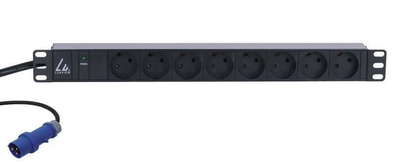 Lanview-LVR261871D-unit--di-distribuzione-dell-energia-PDU-8-presae-AC-1U-Nero--19--rack-mount-power-strip---1U-16A-with