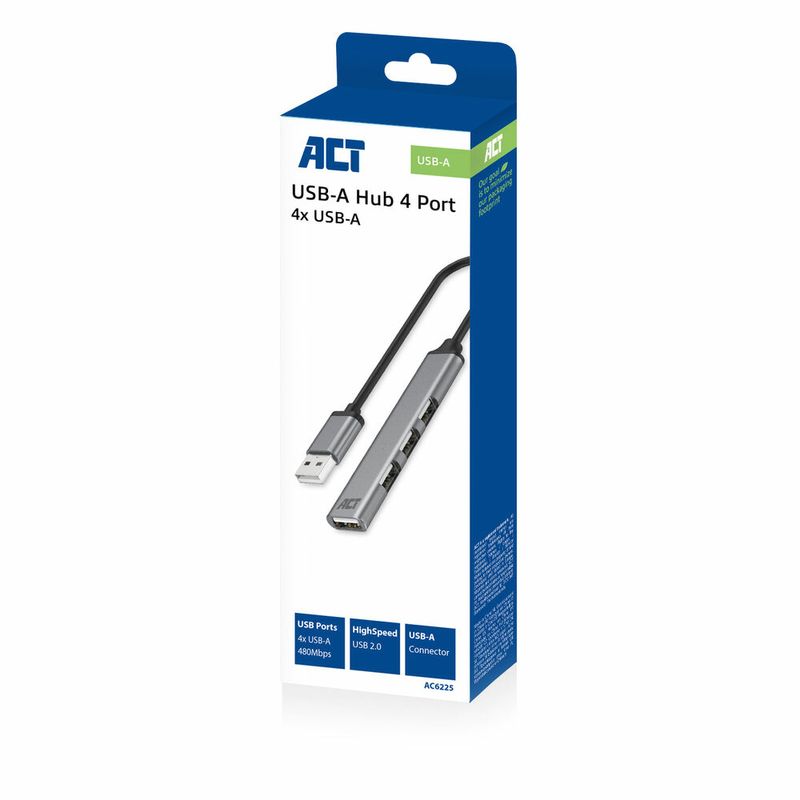 ACT-AC6225-hub-di-interfaccia-USB-2.0-480-Mbit-s-Grigio