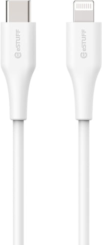 eSTUFF-INFINITE-Super-Soft-3-m-Bianco--INFINITE-Super-Soft-100----Recycled-TPE-USB-C-to---Lightning-Cable-MFI-3m---Warra