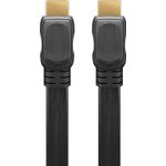 Goobay Cavo piatto HDMI ad alta velocit  con Ethernet 3 m nero - connettore HDMI maschio (tipo A)  connettore HDMI ma