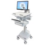 Ergotron StyleView Alluminio, Grigio, Bianco Pannello piatto Carrello multimediale