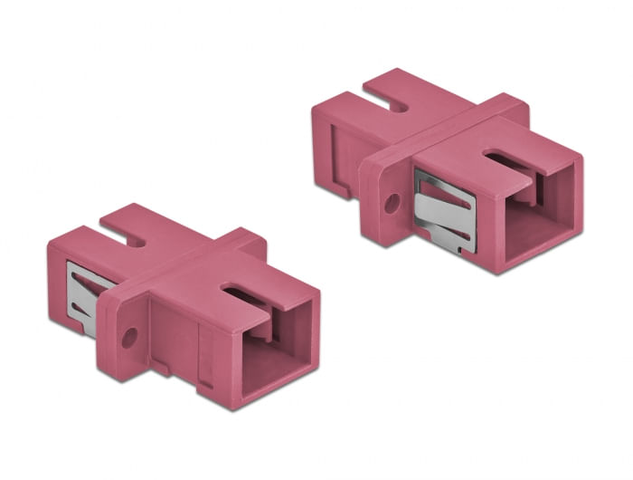 DeLOCK---Accoppiatore-di-rete---SC-multimodale--W--a-SC-multimodale--W----fibra-ottica---OM4---viola--confezione-da-4---