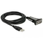 DeLOCK - Cavo USB/seriale - Da USB (M) a RS-232 (M) - 4 m - viti a testa zigrinata - nero