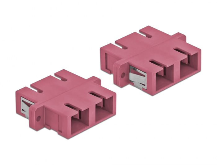 DeLOCK---Accoppiatore-di-rete---SC-multimodale--W--a-SC-multimodale--W----fibra-ottica---OM4---viola--confezione-da-4---