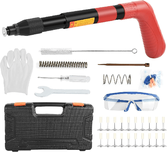MF artSHOP  Pistola Manuale Sparachiodi 20 Chiodi Rotondi Velocità Regolabile Chiodatrice ad Aria Compressa