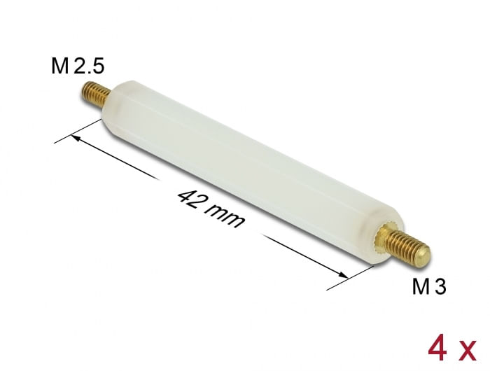 Distanziatori-Delock-M25-x-M3-esagonali-esterno-esterno-42-mm-naturale-4-pezzi