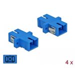 DeLOCK - Accoppiatore di rete - SC Single Mode (W) a SC Single Mode (W) - Fibra ottica - Blu (confezione da 4) (85990)