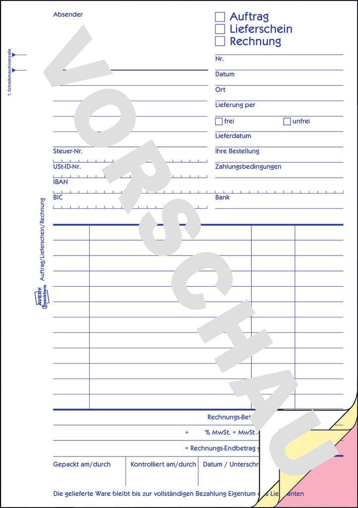 AVERY-Modulo-Zweckform-per-libri-ordine-bolle-di-consegna-fatture-1749-DIN-A5-3x-40-pagine