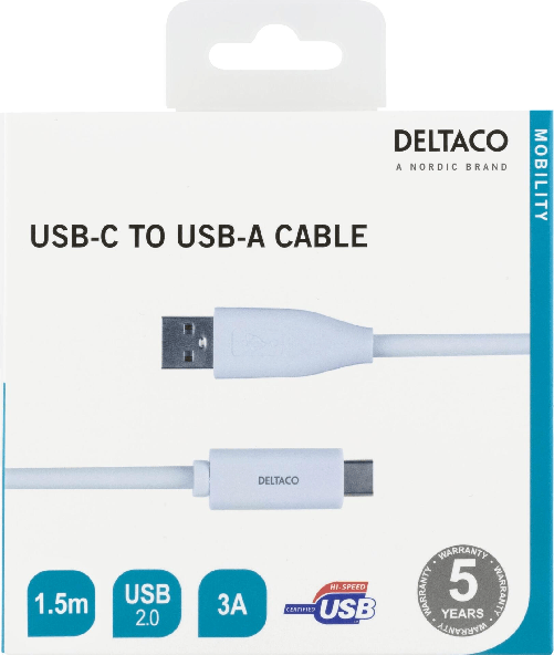 Deltaco-USBC-1010M-USB-Kabel-USB-2.0-15-m-USB-A-Weiß--USBC-1010M-