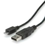 ROLINE 11.02.8755 cavo USB USB 2.0 3 m USB A Micro-USB B Nero