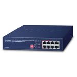 PLANET GSD-804P switch di rete Non gestito Gigabit Ethernet (10/100/1000) Supporto Power over Ethernet (PoE) 1U Blu