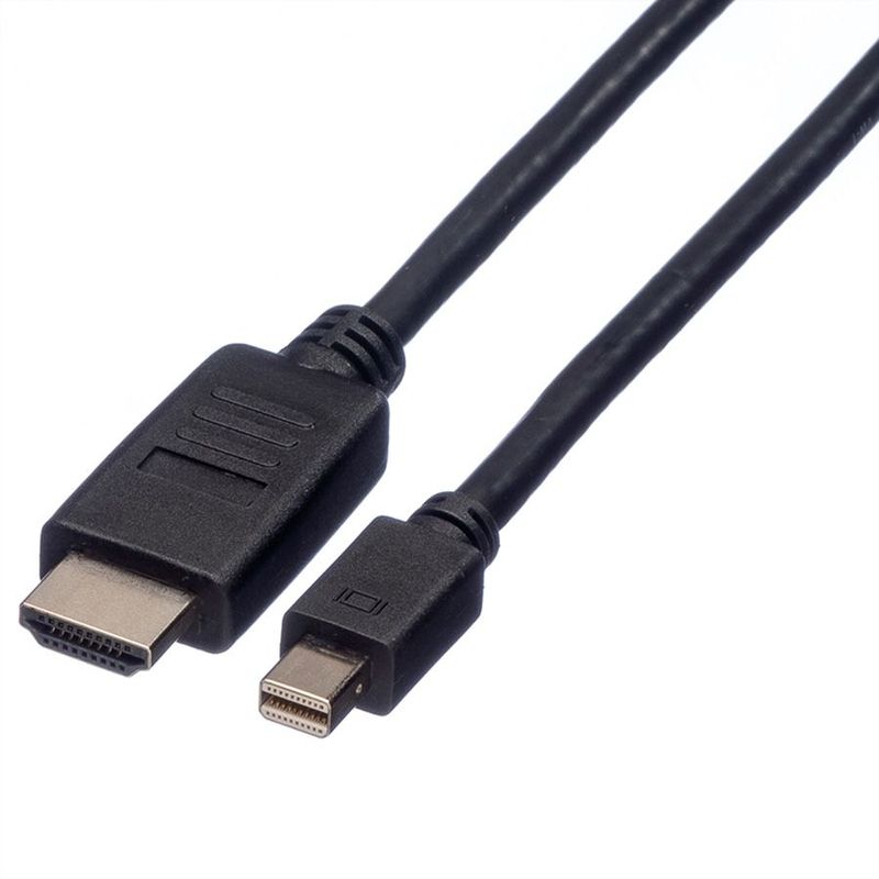 Secomp-11.04.5792-cavo-e-adattatore-video-3-m-Mini-DisplayPort-Nero--ROLINE-MiniDP-Cable-MiniDP-HDTV.-M-M.-Black.-3.0m-