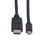 Secomp-11.04.5792-cavo-e-adattatore-video-3-m-Mini-DisplayPort-Nero--ROLINE-MiniDP-Cable-MiniDP-HDTV.-M-M.-Black.-3.0m-