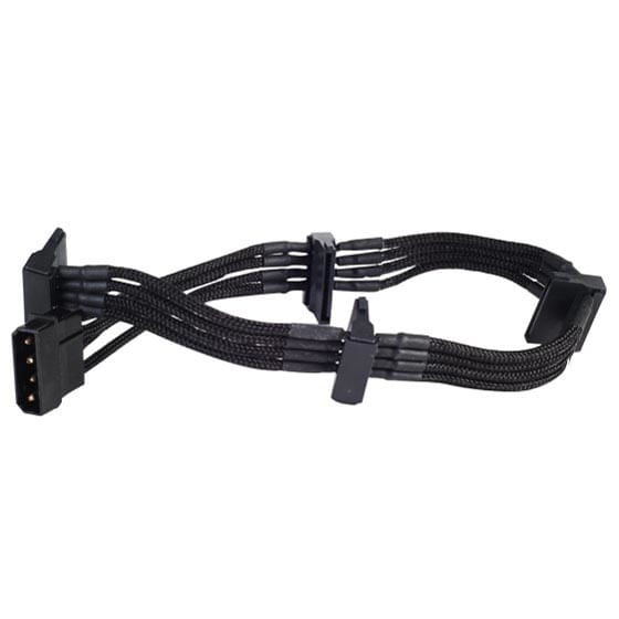 Silverstone-0.3m-Molex-4p-4xSATA-03-m--Silverstone-4-pin-Molex-to-4x-SATA-30cm-Extension---Black-