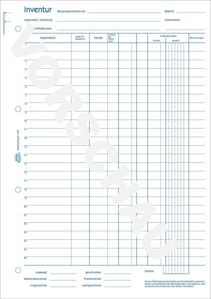 AVERY-Zweckform-Libro-d-inventario-Libro-d-inventario-1101-DIN-A4-1x-50-pagine