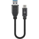 Goobay 45247 cavo USB 015 m USB 3.2 Gen 1 3.1 Gen 1 USB A USB C Nero (Goobay Cable USB-C 3.1 for USB-A 3.0 15 cm SuperSp