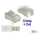 Delock Spina RJ45 a crimparetagliare Cat.6 STP 20 pezzi.
