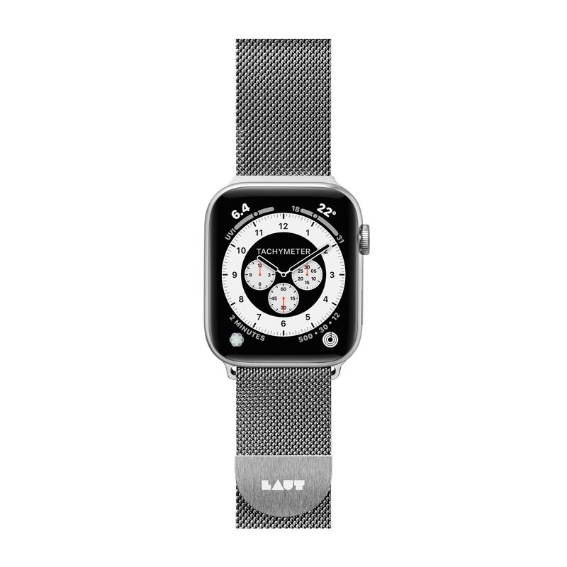 Cinturino-per-Apple-Watch-LAUT-con-passante-in-acciaio-42-44-45-mm---argento