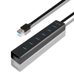 Axagon HUE-SA7BP Schnittstellen-Hub USB 3.2 Gen 1 (3.1 Gen 1) Type-A 5000 Mbit/s Schwarz (HUE-SA7BP)