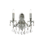 Ideal Lux Applique Classica Gioconda Metallo-Cristallo Argento 2 Luci E14