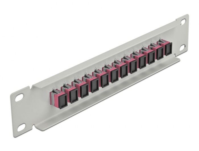 Delock-Pannello-patch-in-fibra-ottica-da-10--12-porte-SC-simplex-viola-1-U-grigio
