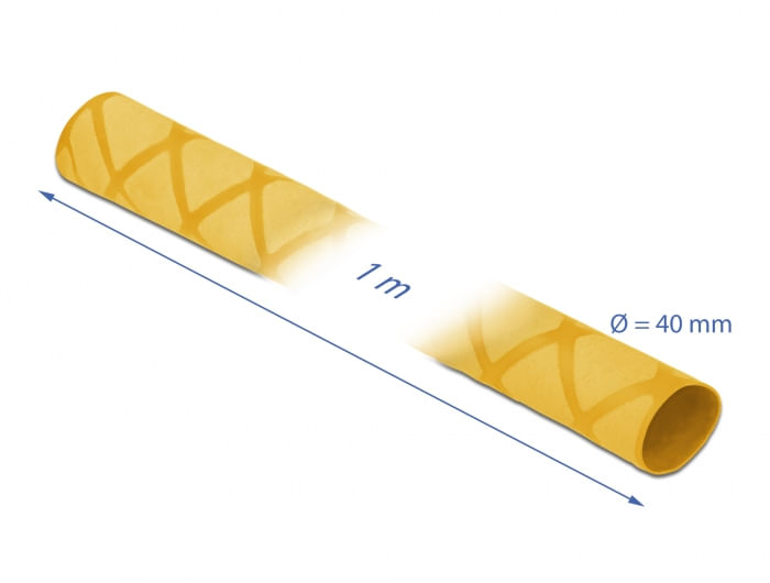 Delock-Guaina-termoretraibile-con-motivo-a-X-antiscivolo-1-m-x-40-mm-giallo