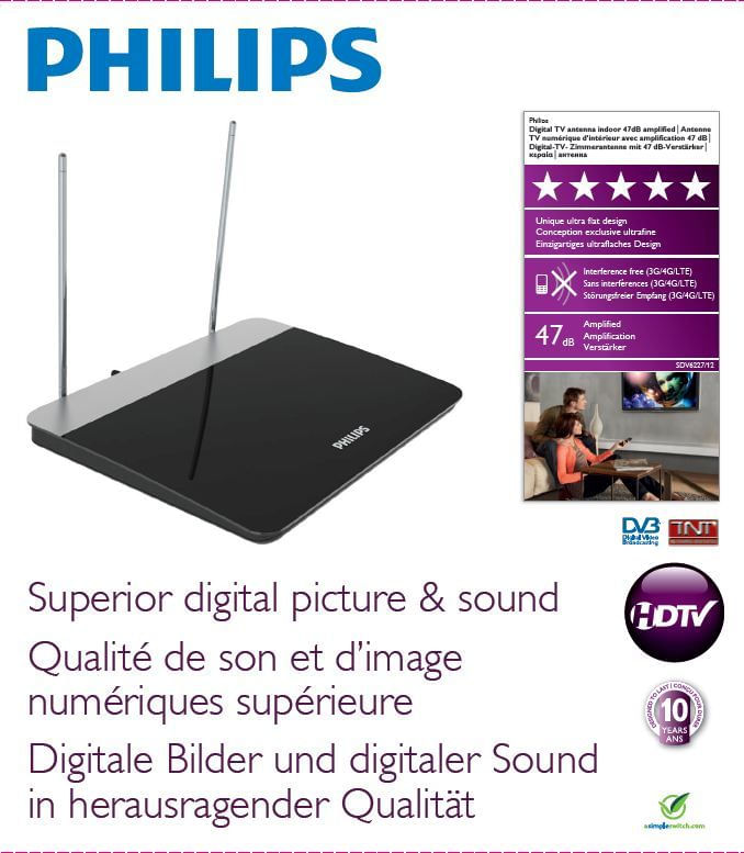 Philips-SDV6227-12-Antenna-digitale-DVB-T-per-interni--47dB-HDTV-UHF-VHF-UKW-