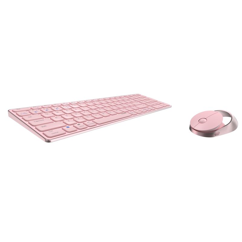 Rapoo-9750M-tastiera-Mouse-incluso-RF-senza-fili--Bluetooth-QWERTZ-Tedesco-Rosa