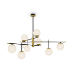 Maytoni Lampadario Contemporanea Nostalgia Metallo Oro Opaco 9 Luci Diffusori Bianchi