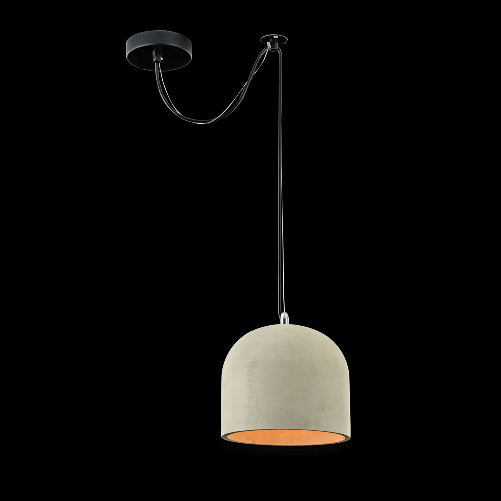 Lampadario-Industrial-Broni-Metallo-Nero-1-Luce-Diffusore-Calcestruzzo-Grigio