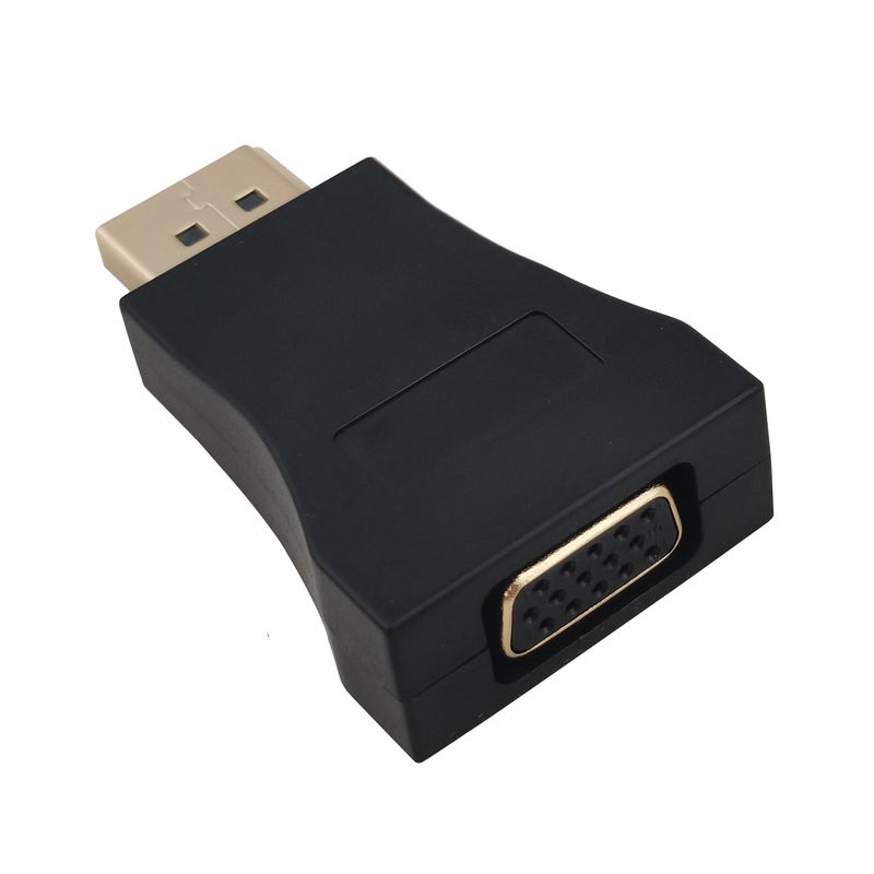 Adattatore-Helos-placcato-oro-DisplayPort-maschio-VGA-femmina-nero