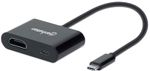 Manhattan-153416-adattatore-grafico-USB-Nero--USB-C-TO-USB-C-HDMI-CABLE----19.CM-MALE-FEMALE-INC-PD-BLACK-