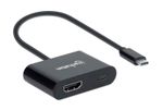 Manhattan-153416-adattatore-grafico-USB-Nero--USB-C-TO-USB-C-HDMI-CABLE----19.CM-MALE-FEMALE-INC-PD-BLACK-