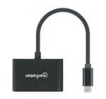 Manhattan-153416-adattatore-grafico-USB-Nero--USB-C-TO-USB-C-HDMI-CABLE----19.CM-MALE-FEMALE-INC-PD-BLACK-