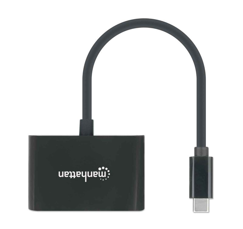 Manhattan-153416-adattatore-grafico-USB-Nero--USB-C-TO-USB-C-HDMI-CABLE----19.CM-MALE-FEMALE-INC-PD-BLACK-