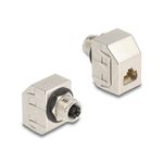 Delock Adattatore M12 presa a 8 pin con codifica X su RJ45 Cat.6A STP in metallo (60685)