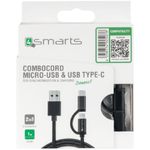 4smarts ComboCord cavo USB USB 2.0 1 m USB A USB C/Micro-USB B Nero