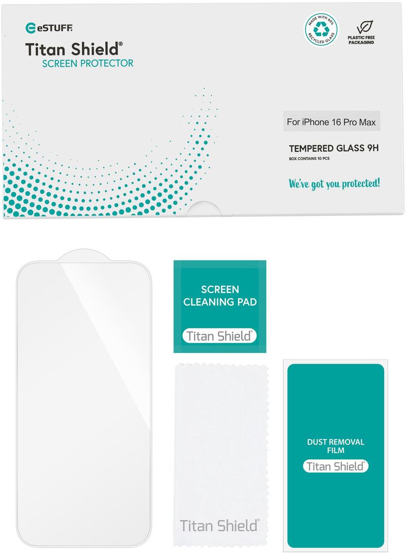 INFINITE-Apple-iPhone-16-Pro---Max-Clear-Glass-Titan-Shield.---10-pcs-Tempered-Glass-Screen-Protector