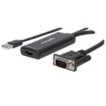 Manhattan 152426 cavo e adattatore video 1 m USB Type-A + VGA (D-Sub) HDMI Nero