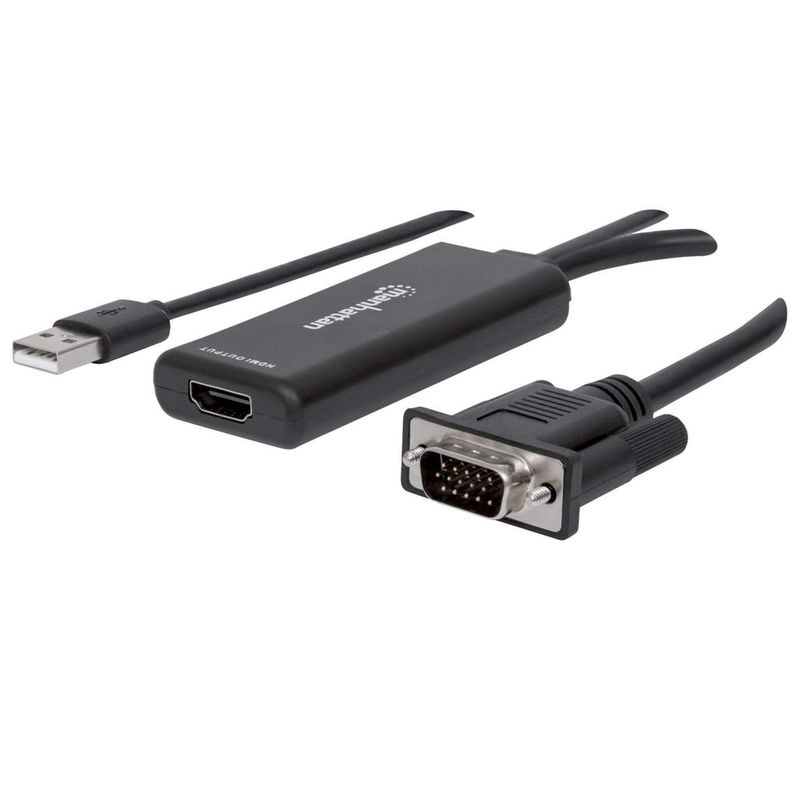 Manhattan-152426-cavo-e-adattatore-video-1-m-USB-Type-A--VGA--D-Sub--HDMI-Nero