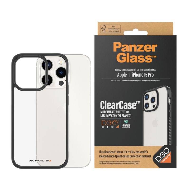 PanzerGlass-ClearCase-custodia-per-cellulare-155-cm-6.1-Cover-Trasparente--CLEARCASE-WITH-D3O---IPHONE-15-PRO-