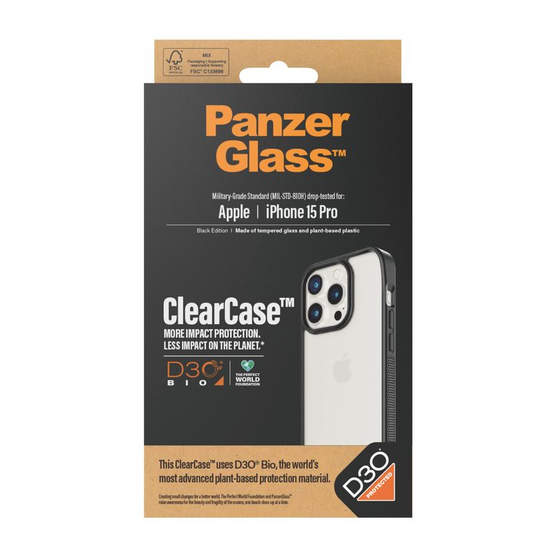 PanzerGlass-ClearCase-custodia-per-cellulare-155-cm-6.1-Cover-Trasparente--CLEARCASE-WITH-D3O---IPHONE-15-PRO-