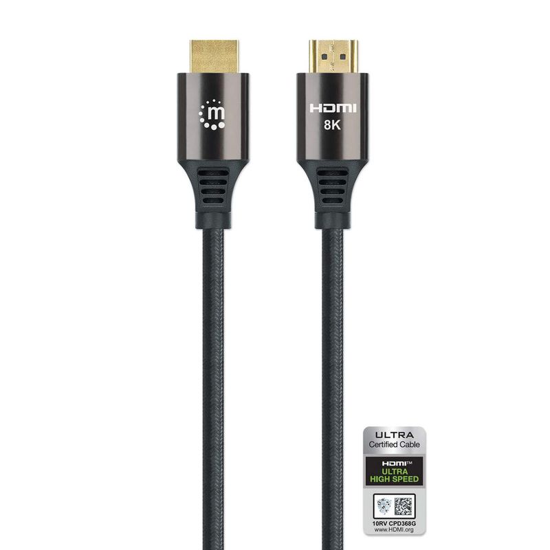 Manhattan-355957-cavo-HDMI-3-m-HDMI-tipo-A-Standard-Nero--HDMI-CABLE-ETHERNET-3M-8K-60HZ----MALE-MALE-BRAIDED-BLACK-POLY