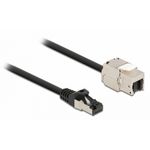 Delock cavo RJ45 da spina RJ45 al modulo Keystone presa RJ45 Cat.6A 50 cm nero